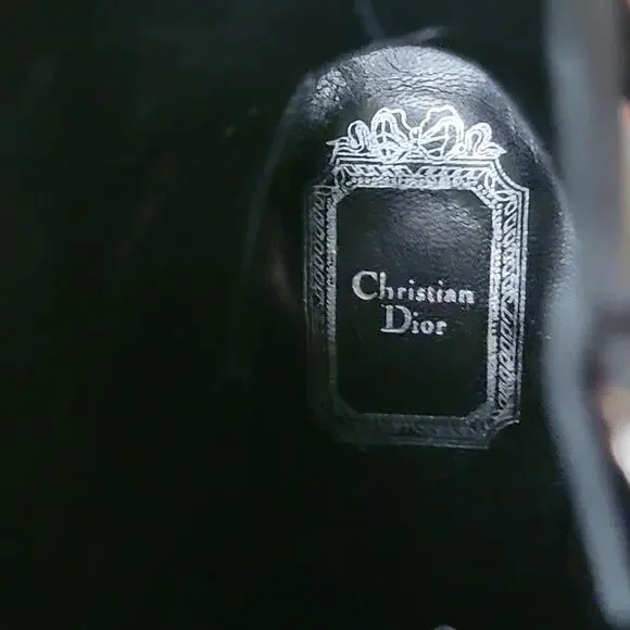 Dior Stellar Black Leather Studded CD Ankle Boots Block Heel MD0516 39.5 9.5 - Picture 9 of 12